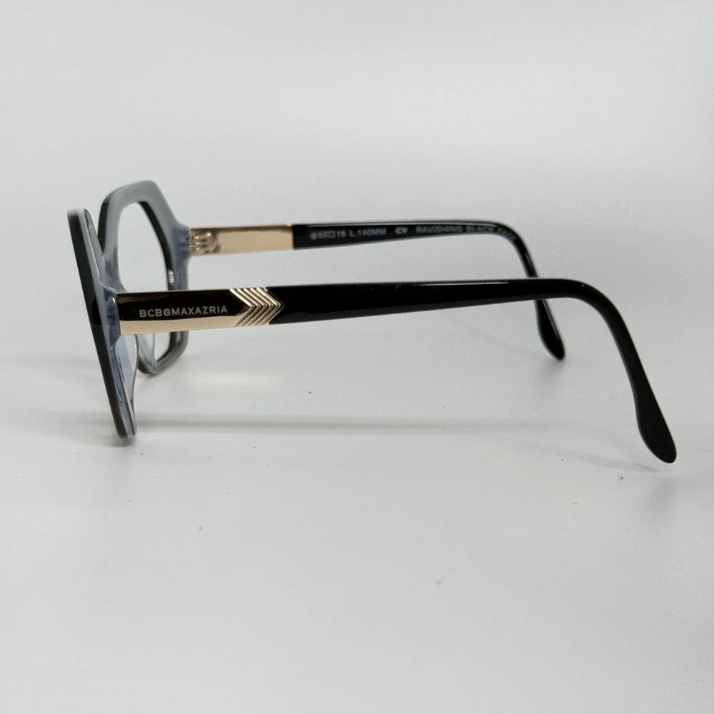 BCBGMAXAZRIA Ravishing Black Fade Hexagonal Eyeglasses Frames Womens L140‎ 21297